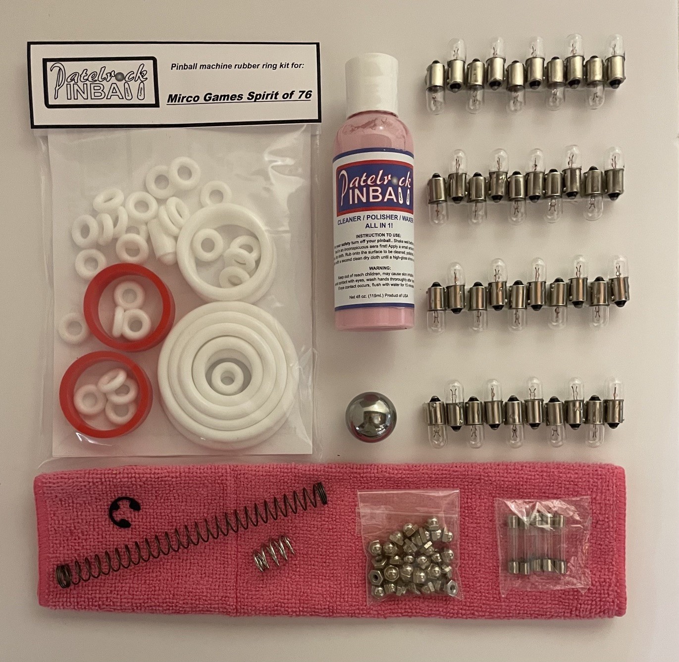 Mirco Games Spirit of 76 Pinball Machine Maintenance Tune Up Kit