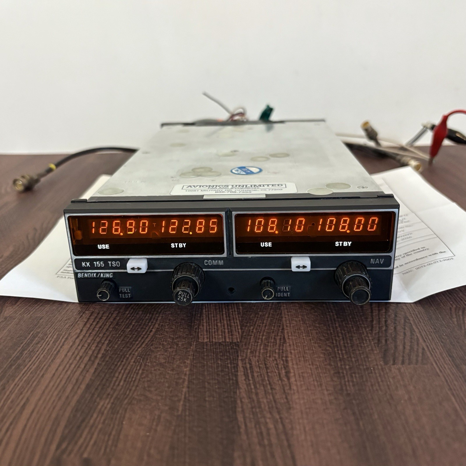 BENDIX KING KX 155 P/N 069-1024-42 14 VDC WITH GLIDESLOPE WITH FAA FORM 8130-3