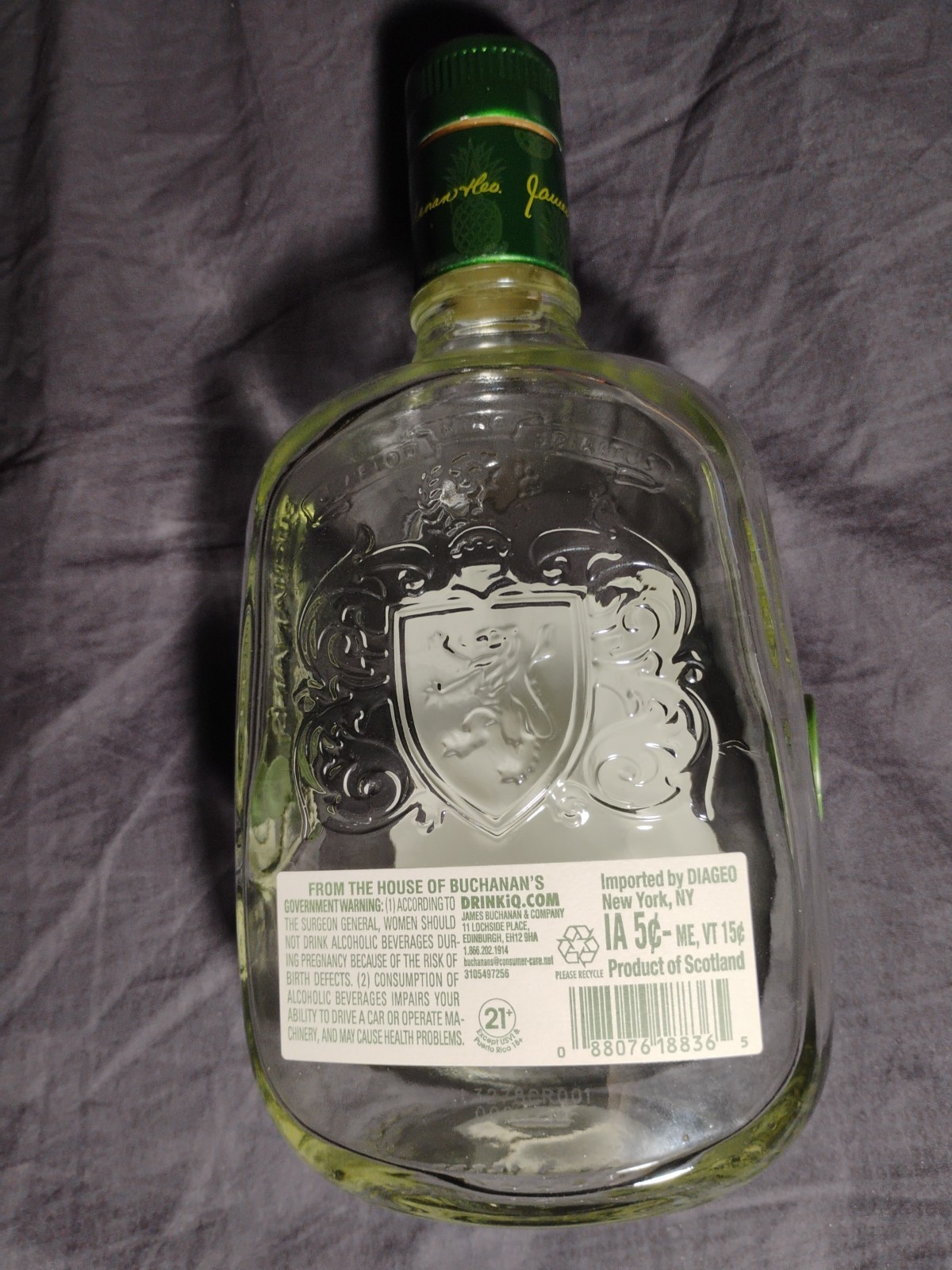 Buchanan Pineapple Whisky 750ml EMPTY BOTTLE