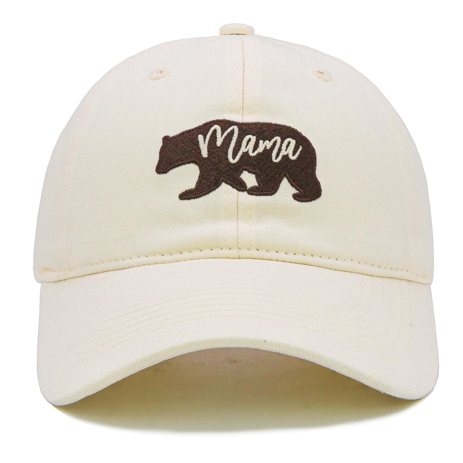 Waldeal Mama Bear Hat for Women, Adjustable Cotton One Size, Beige