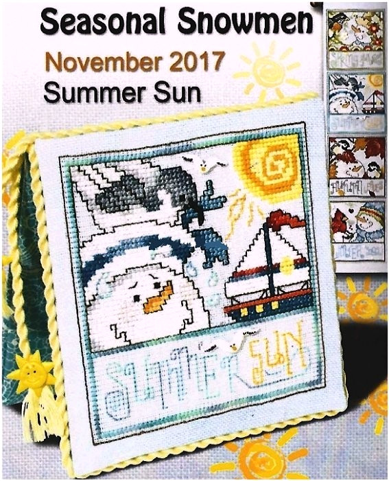 Stoney Creek  SUMMER SUN Seasonam Snowmen Cross Stitch Chart Leaflet Only yacht