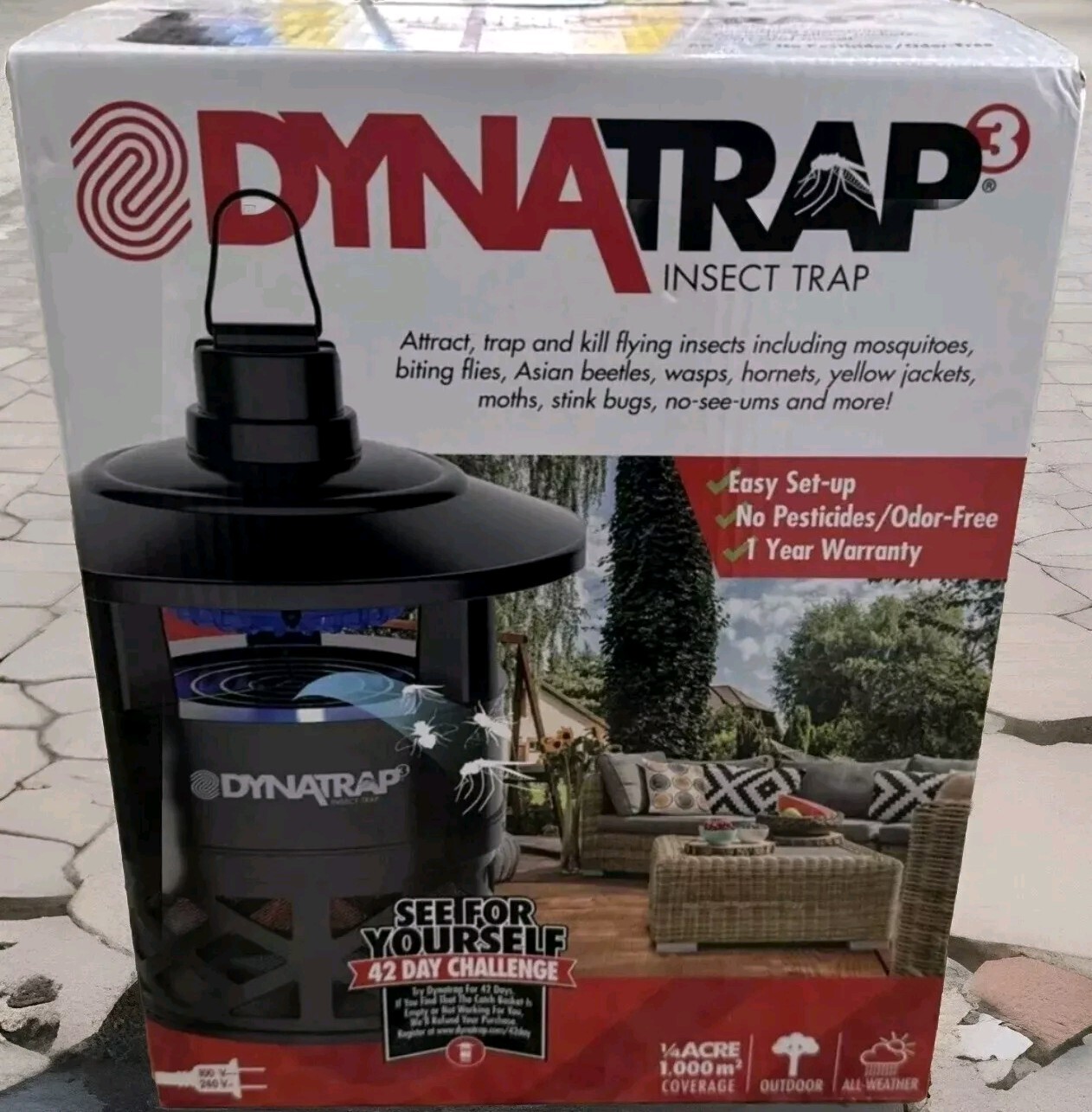 DynaTrap #DT160 All Weather Outdoor Insect Trap 1/4 Acre 1,000 Meters Sq-Black