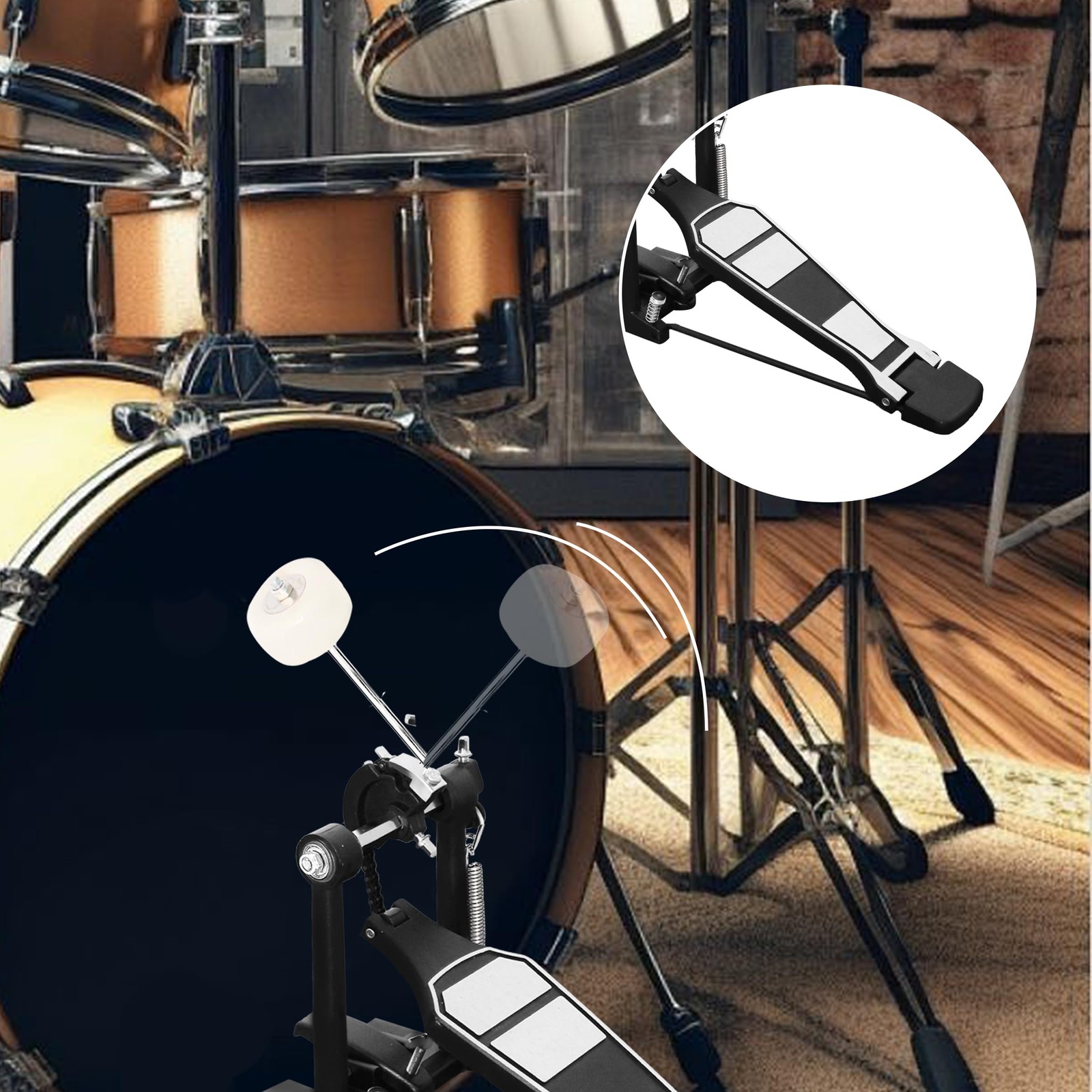 Single Bass Drum Pedal, Kick Pedal for Set Instrument,...
