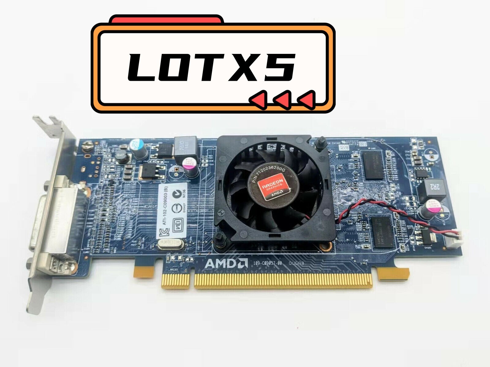 Lot 5 Dell AMD Radeon HD 6350 512MB GDDR3 64Bit LP DMS-59 Video Card HFKYC 1CX3M