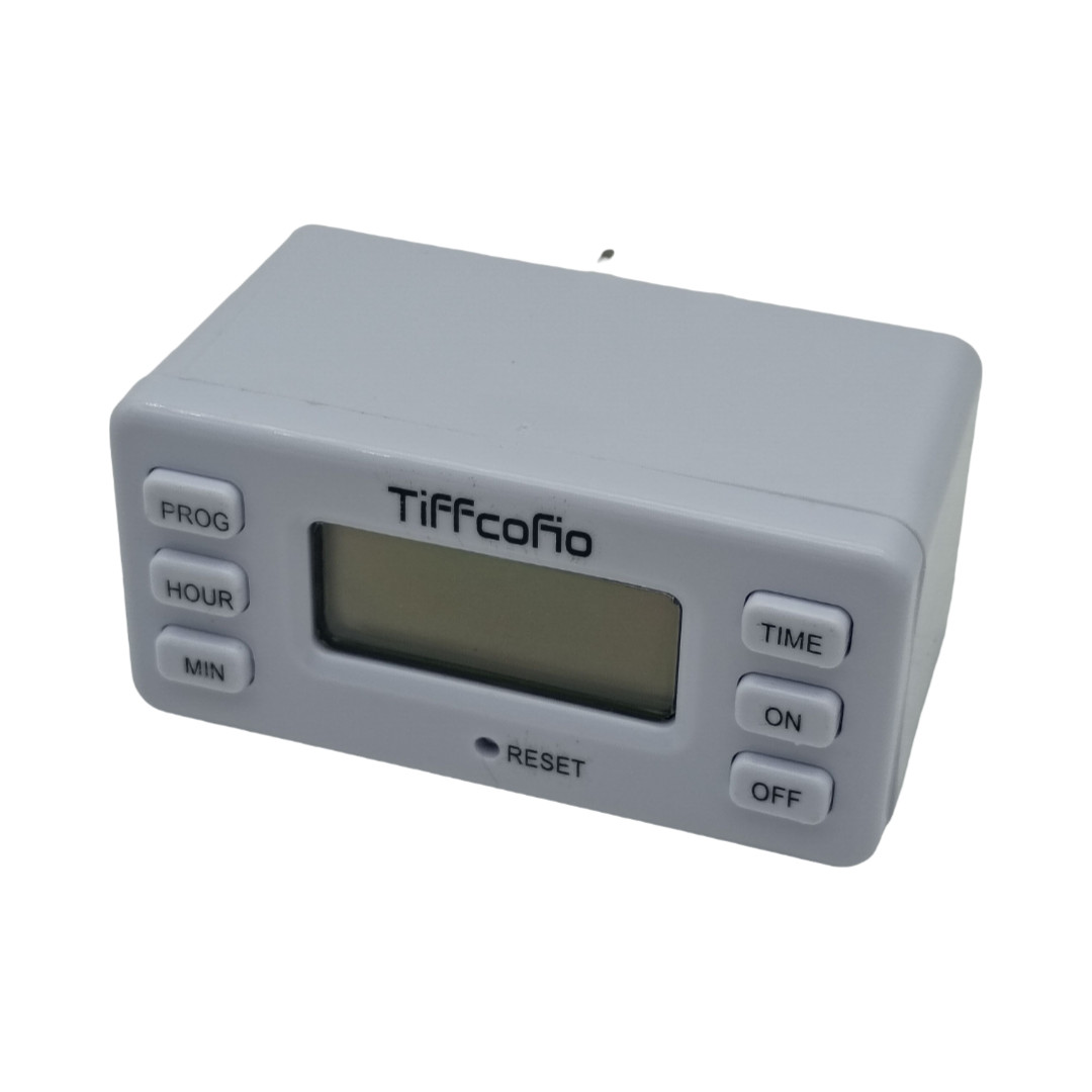 TiFFCOFiO Indoor 15A/1875W Digital Light Programmable Outlet Timer 2 Prong Plug