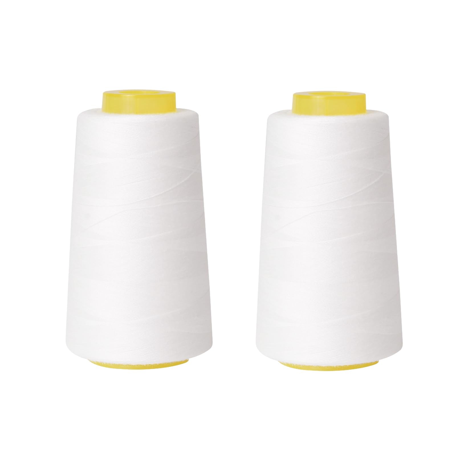 Sewing Thread Cone Set, 2 Pack Serger Thread, 3000 Yards Each, All Purpose Th...
