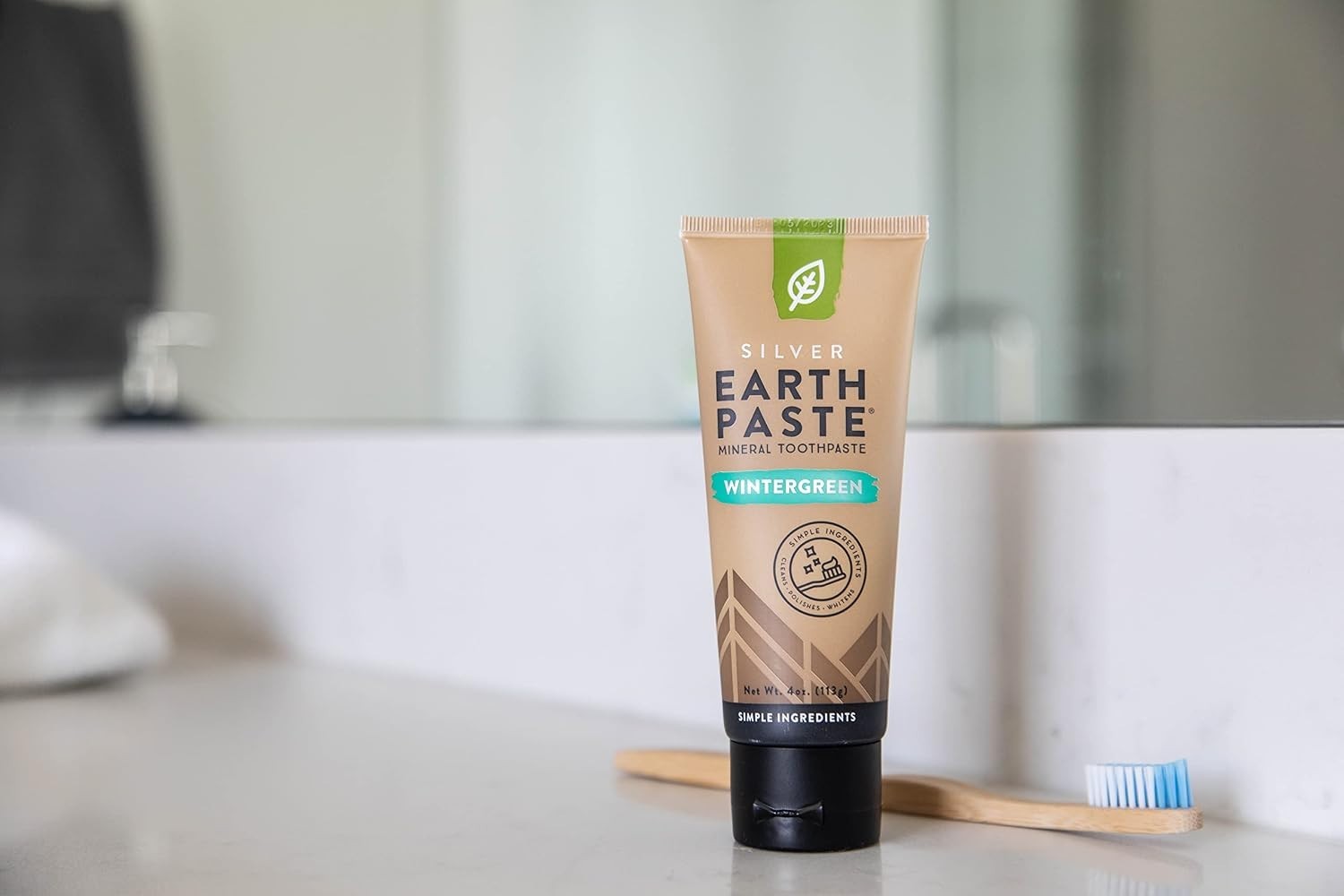 Refreshing Wintergreen Earthpaste with Silver - Chemical-Free 4 oz Toothpaste