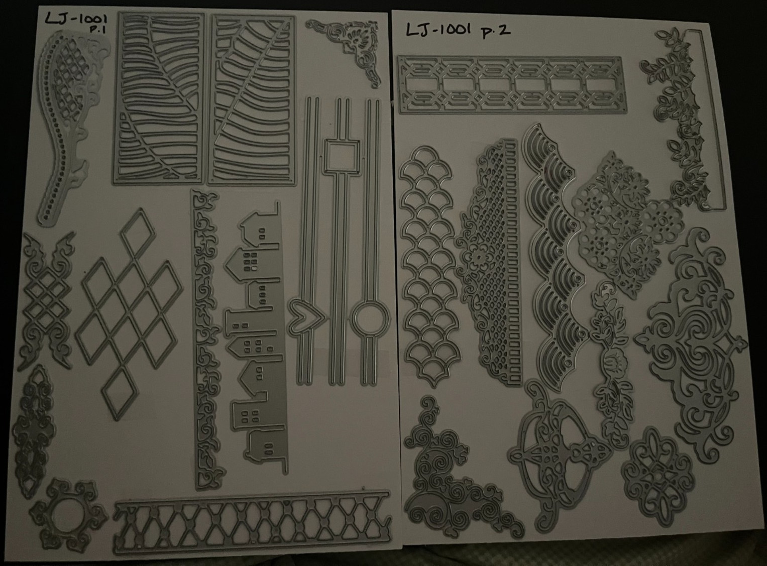 Metal Cardmaking dies-LJ-1001-VARIETY OF EMBELLISHMENT DIES-HOUSES,FLOWERS,MORE