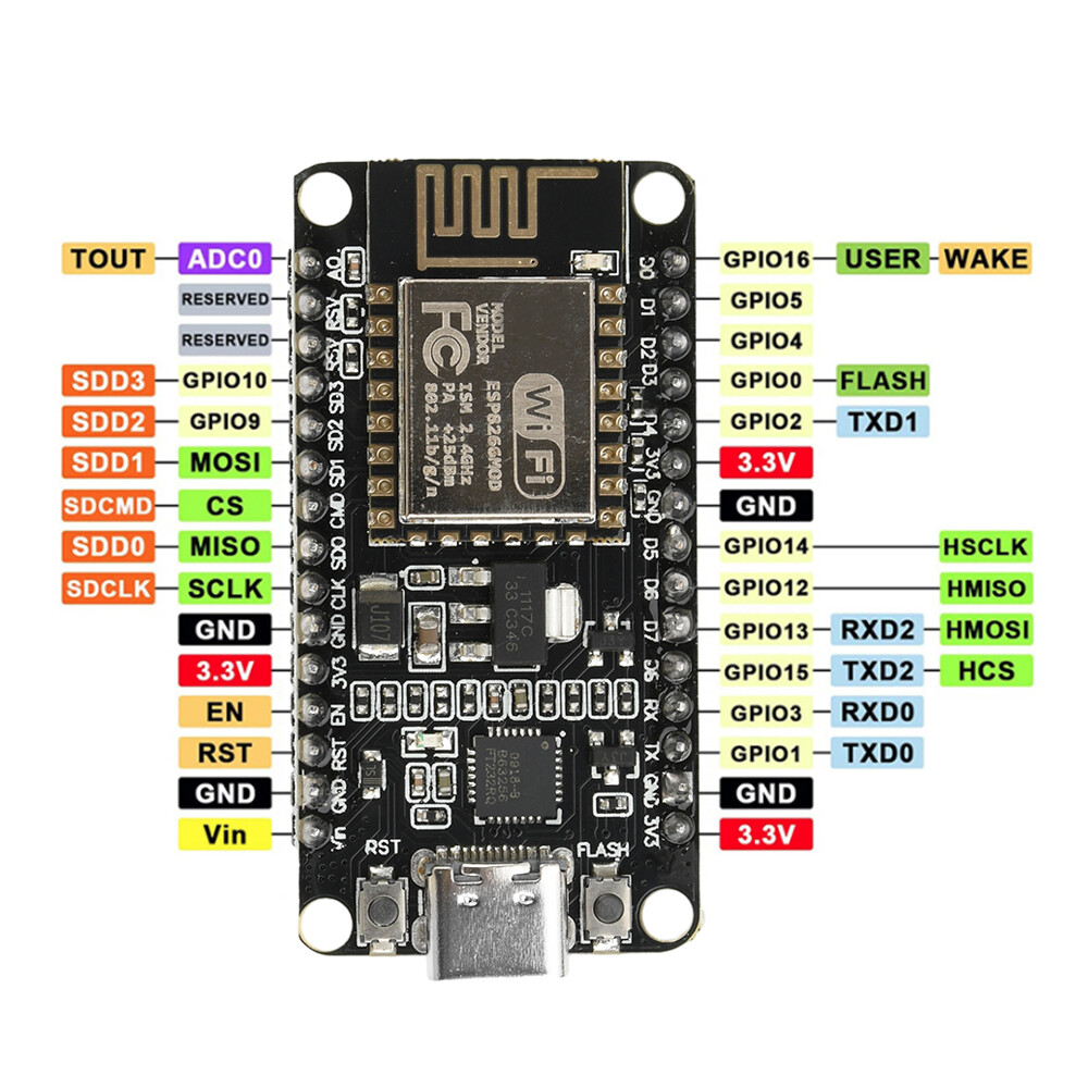 Type-C FT232/CP2102 ESP8266 WiFi NodeMCU Lua V3 Development Board ESP-12E Module