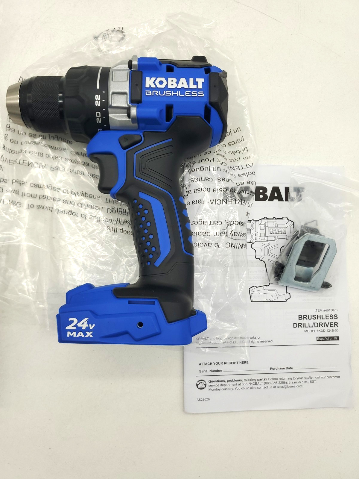 Kobalt 24V Keyless Brushless 1/2" Drill Driver KDD125B-03
