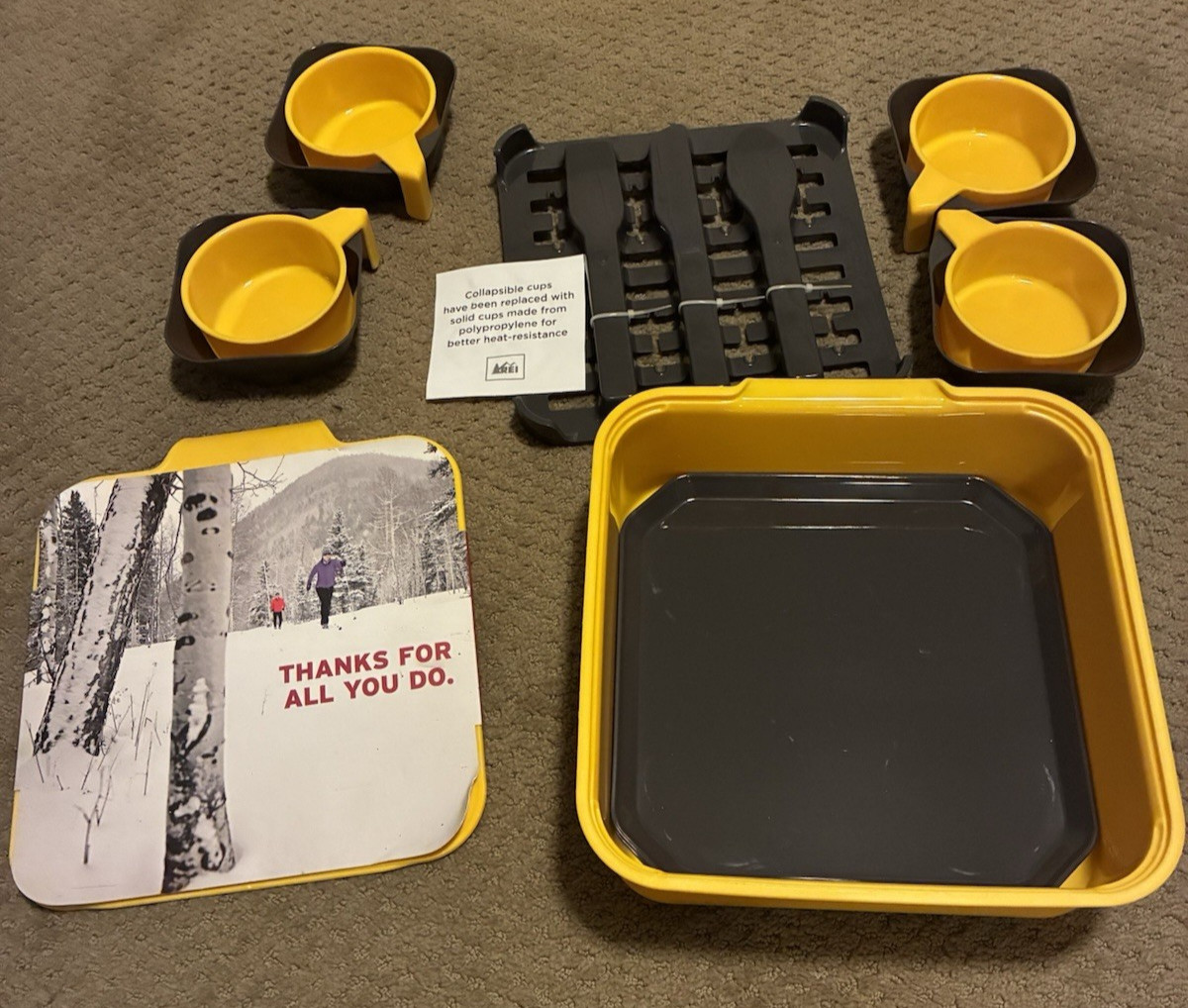 REI Staff Edition Nesting Tableware Set Mess Kit for 4 new 2012