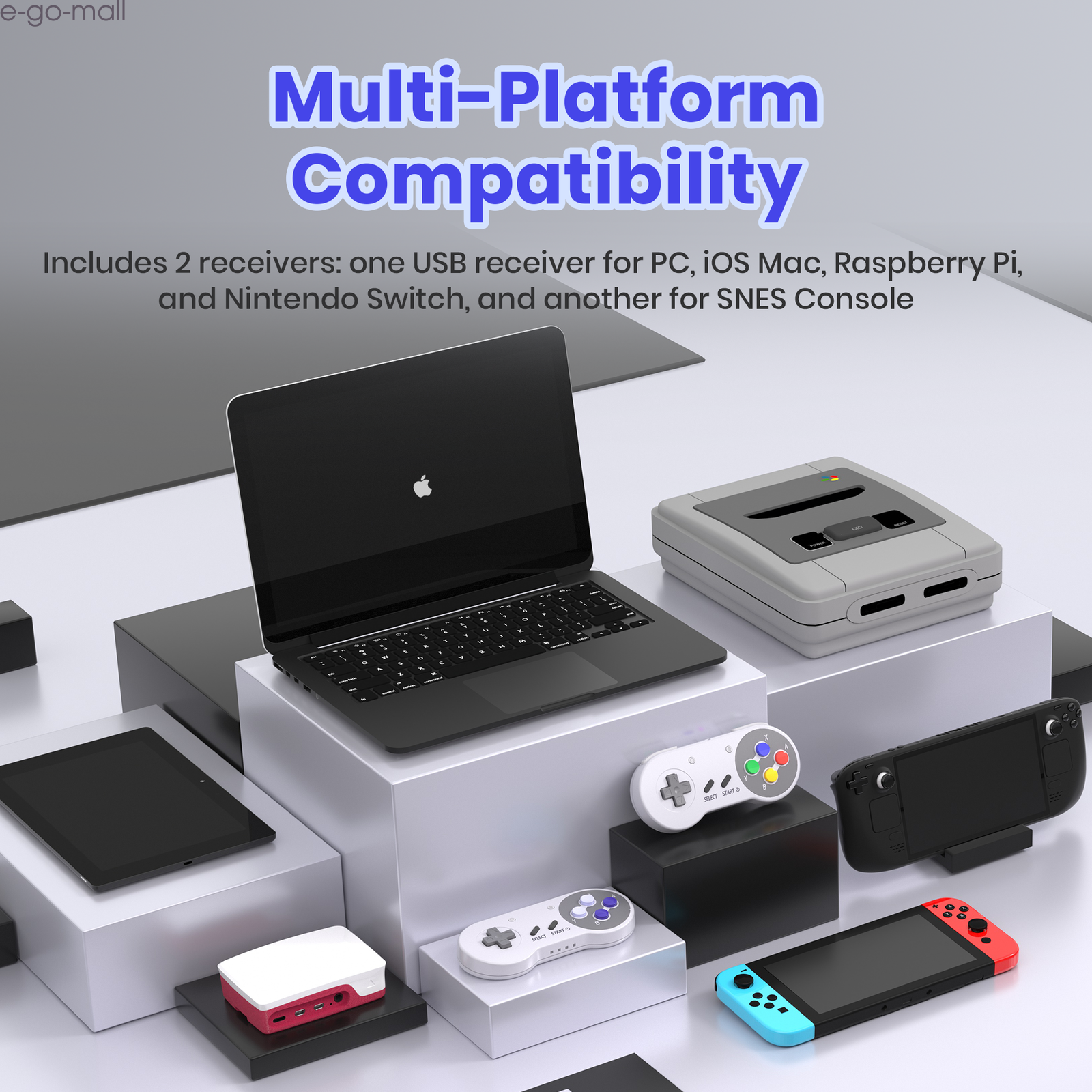 Wireless USB Super NES Controller for Nintendo Switch Online PC macOS Steam Deck