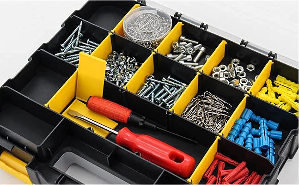 Tools Organizer Box Small Parts Storage 34-Compartment 1 PACK, Yellow