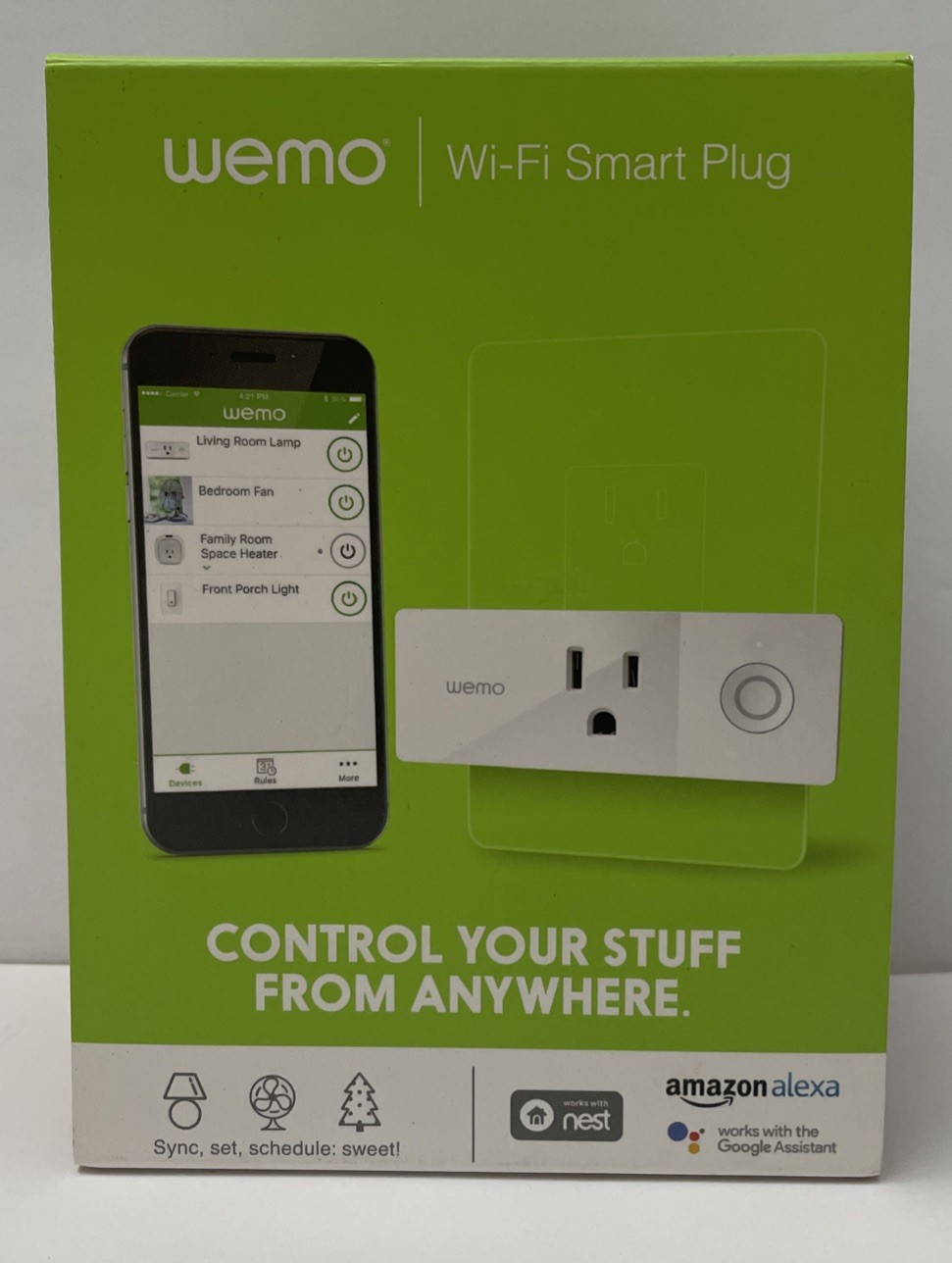 Wemo WiFi Enabled Smart Plug - White (F7C063) Works with Nest Alexa Google