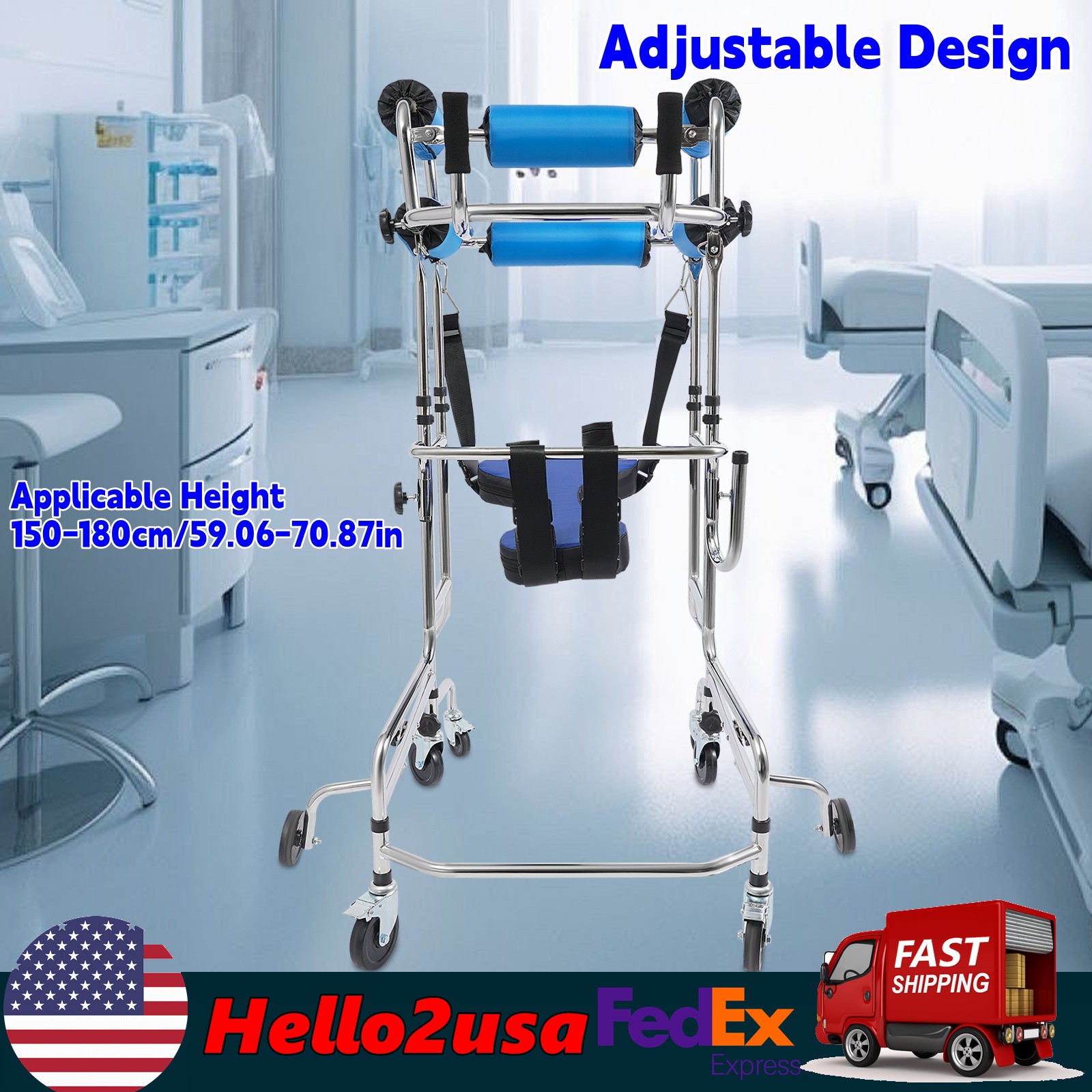 Adult Walker for Seniors Hemiplegia Rehabilitation Standing Frame,Anti Recline