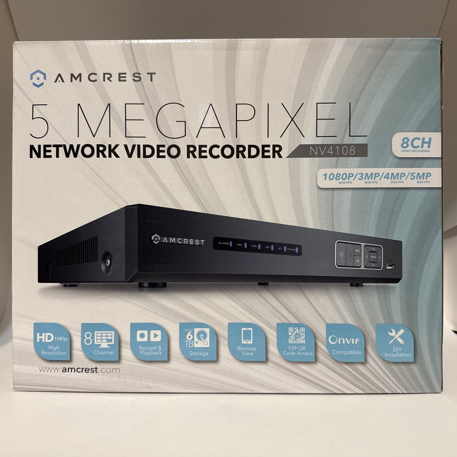 Amcrest NV4108 1080P/3MP/4MP/5MP Ultra-HD 8-Channel Network Video Recorder