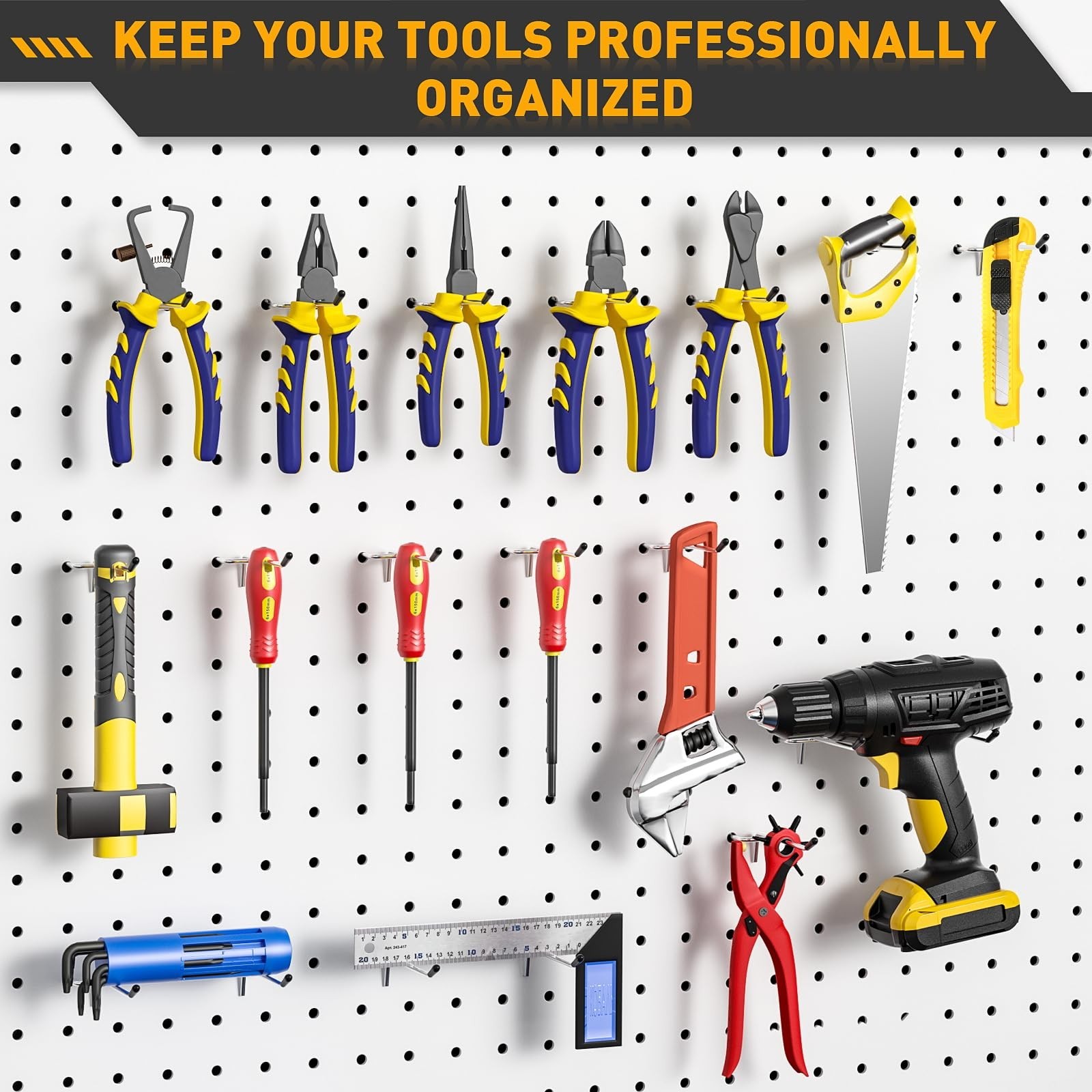Pegboard Hooks, 25 Pack 4 inch Peg Board Organizer Accessories for Hanging Fi...