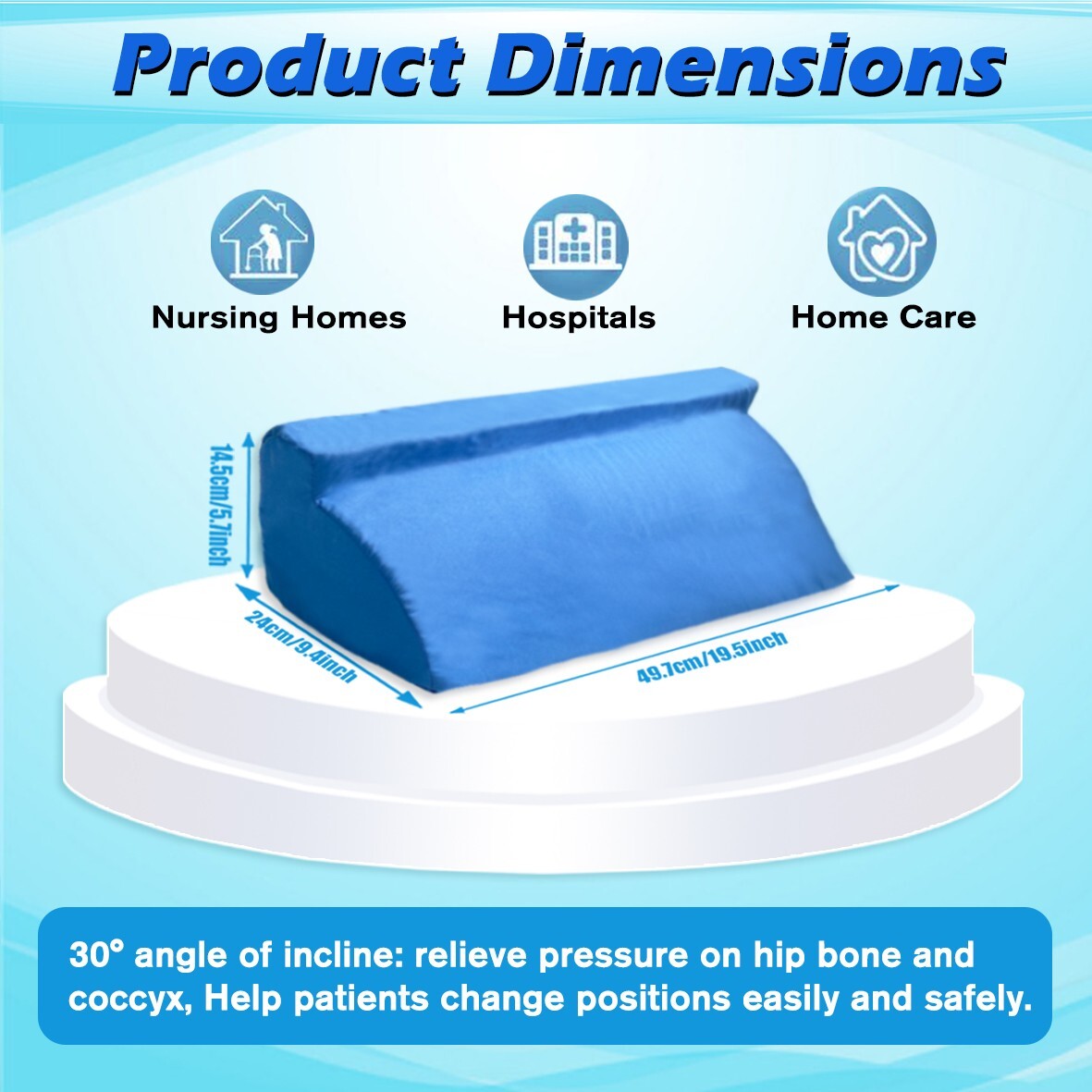 For Sleeping Triangle Wedge Pillow Cushion Post Surgery Bedsores Elderly Support
