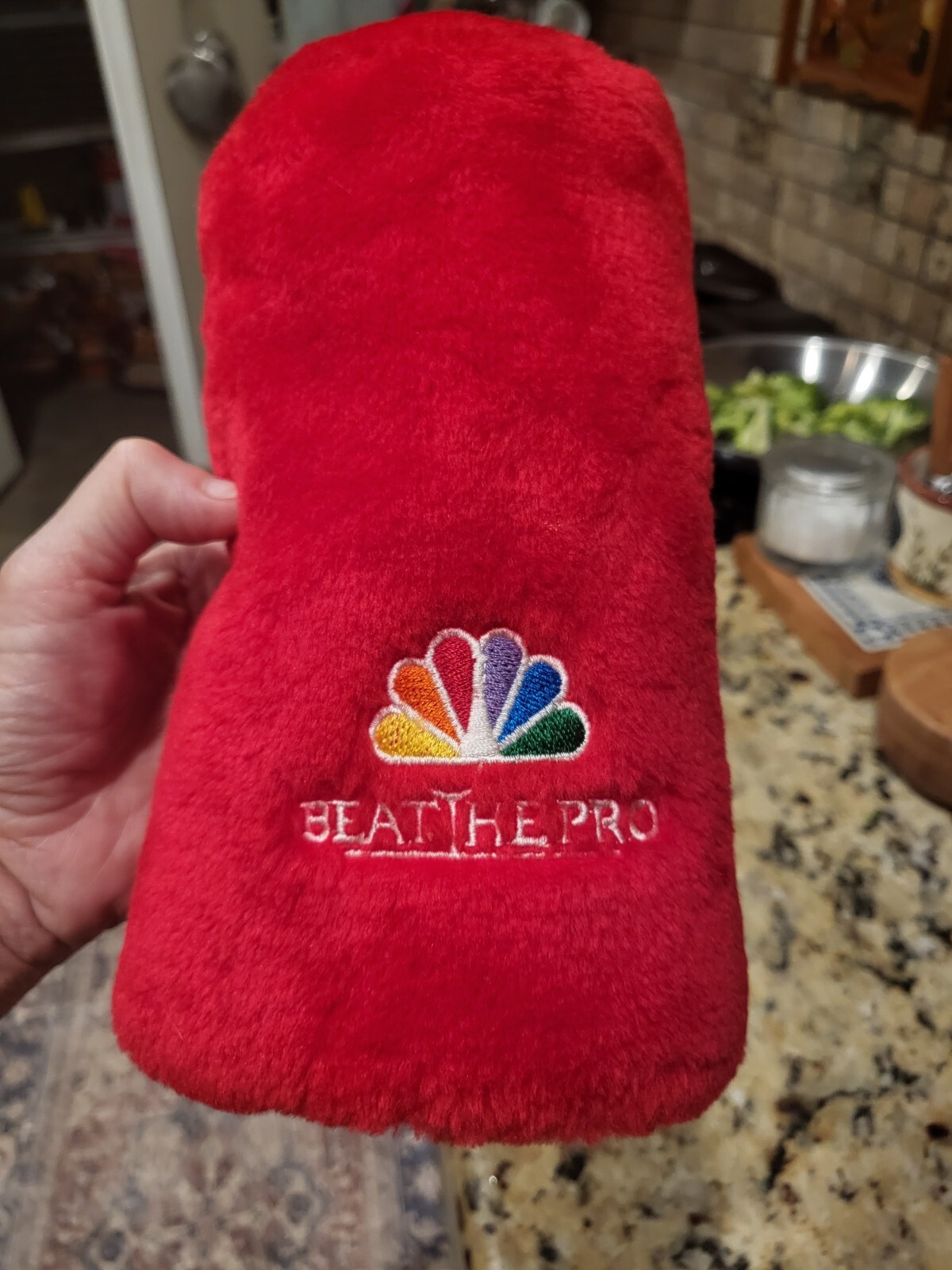 NBC Beat The Pro Red Fluffy Plush GOLF HEADCOVER