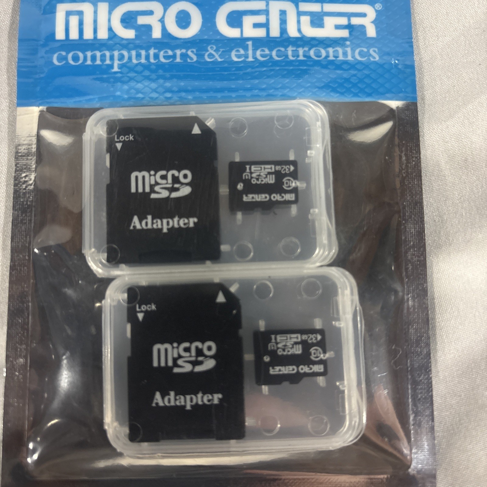 MICRO CENTER 32GB MICRO SDHC MEMORY CARD 2 PACK Sealed