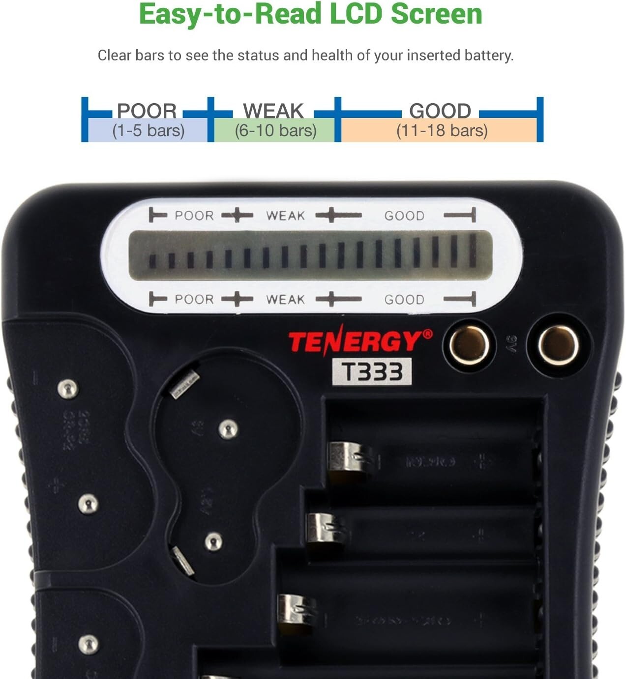 Universal Battery Tester LCD Display for AA AAA C D 9V CR123A Button Cell