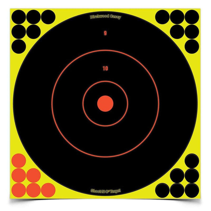 Birchwood Casey Shoot-N-C 12 Inch Bullseye Targets - 50 Count Pack 1200 Pasters