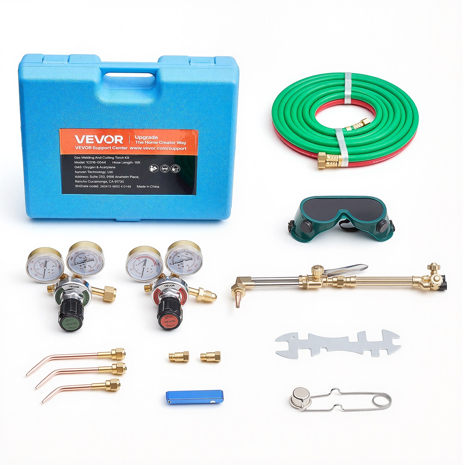 VEVOR Oxygen Acetylene Torch Kit with Check Valves Gas Welding Cutting Torch Kit