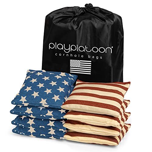 Play Platoon Premium Weather Resistant Cornhole Bags - Stars and Stripes