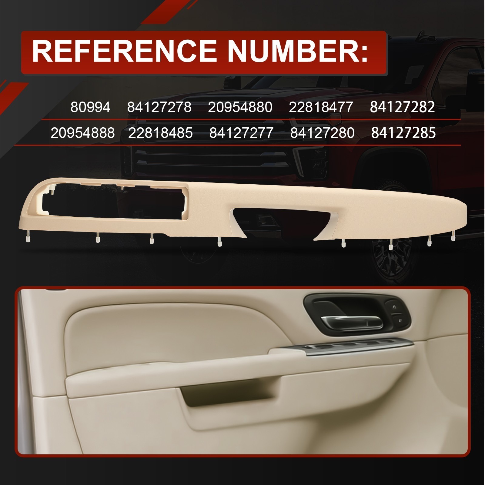 For 10-14 Chevy GMC Tahoe Silverado Driver Left Door Panel Handle Armrest Repair