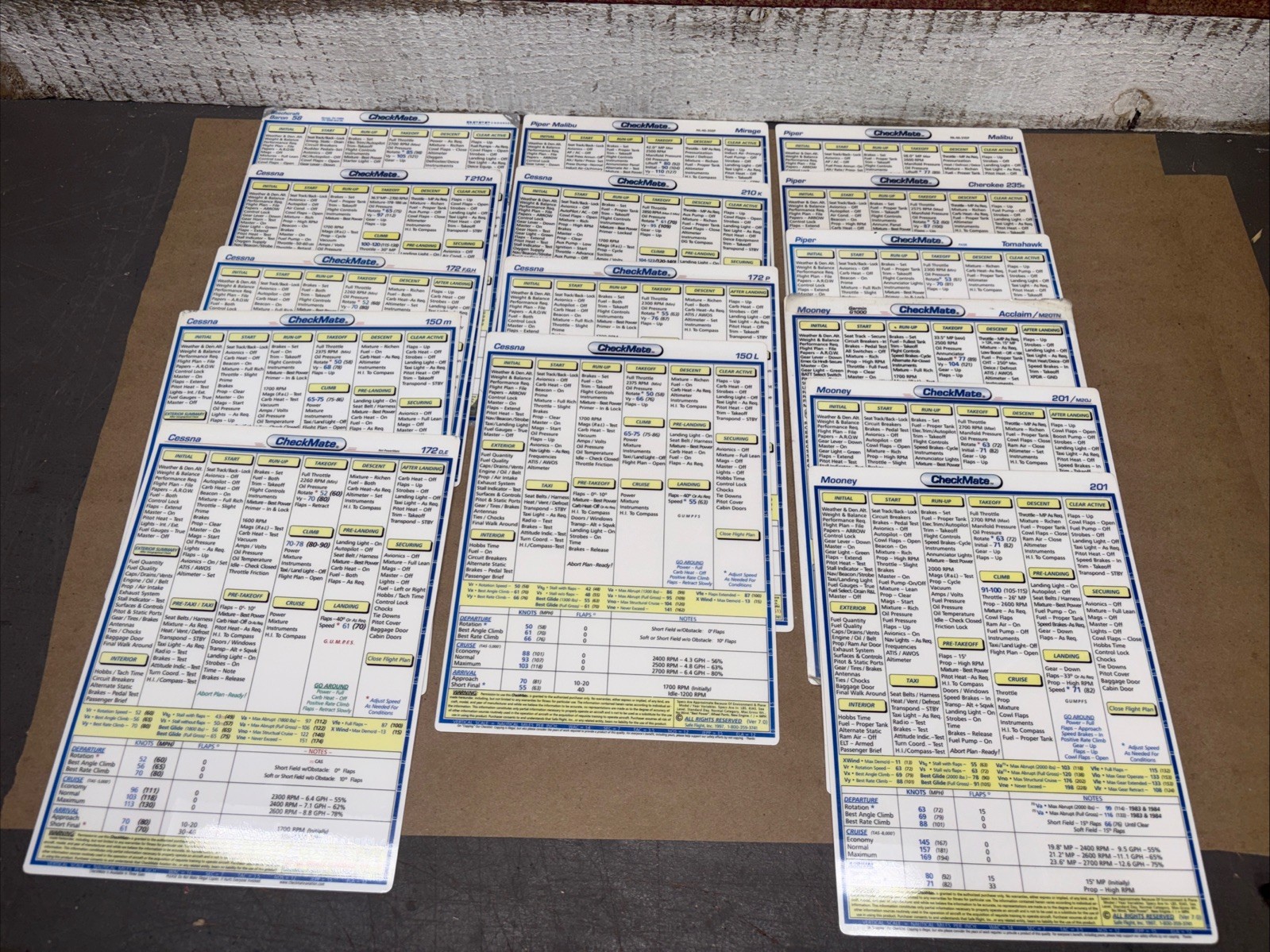 CHECK MATE Aviation Checklist Card Pilot Quick Reference 15 Cards READ MORE