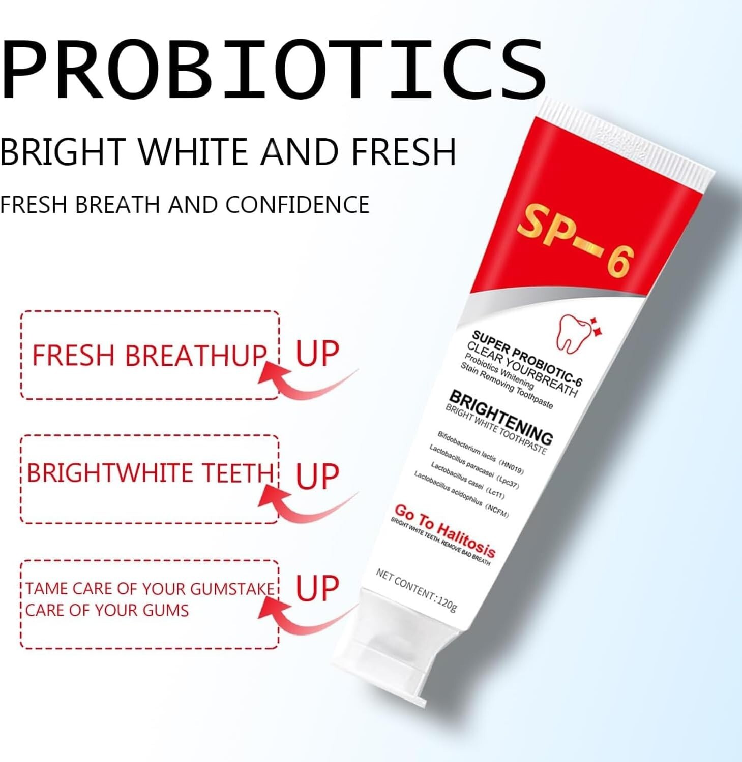 2Pcs Super Probiotic SP-6 Toothpaste, Probiotics Bright White Toothpaste, Sp 6
