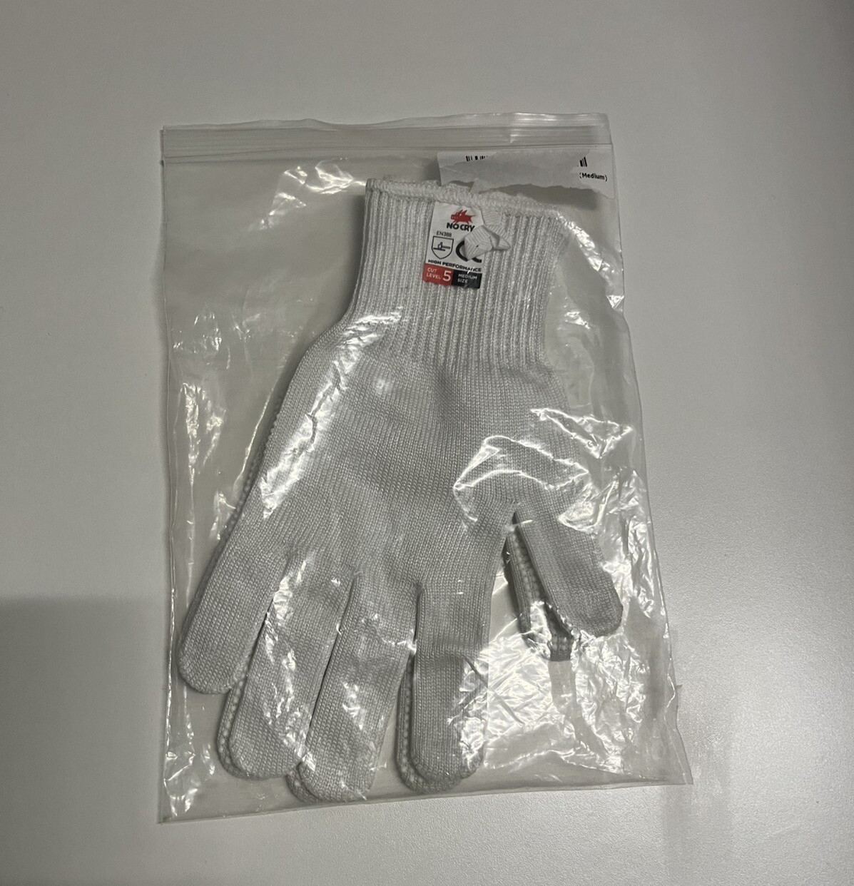 NoCry Cut Resistant Work Gloves, Size Med, High Performance, Cut Level 5 EN388