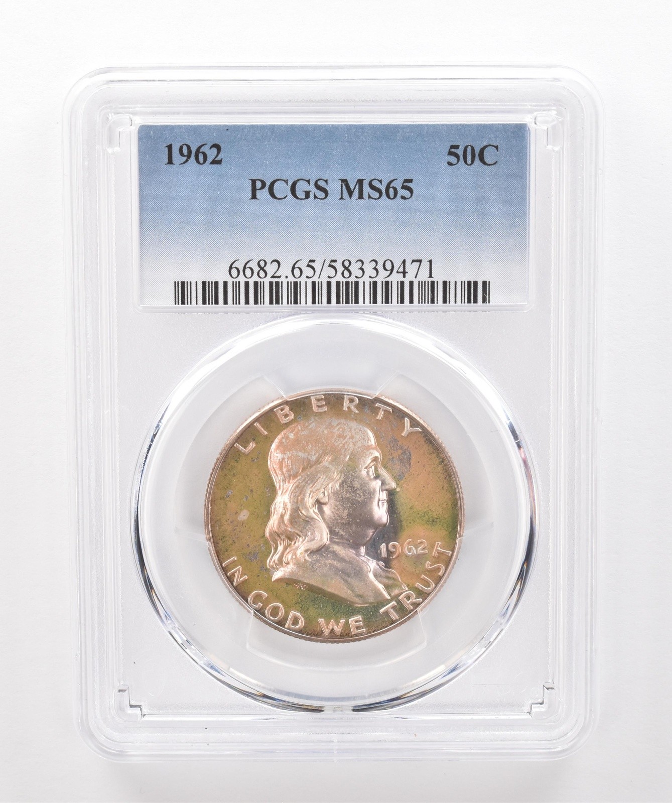 1962 Franklin Half Dollar MS65 PCGS Beautiful Tone *1922