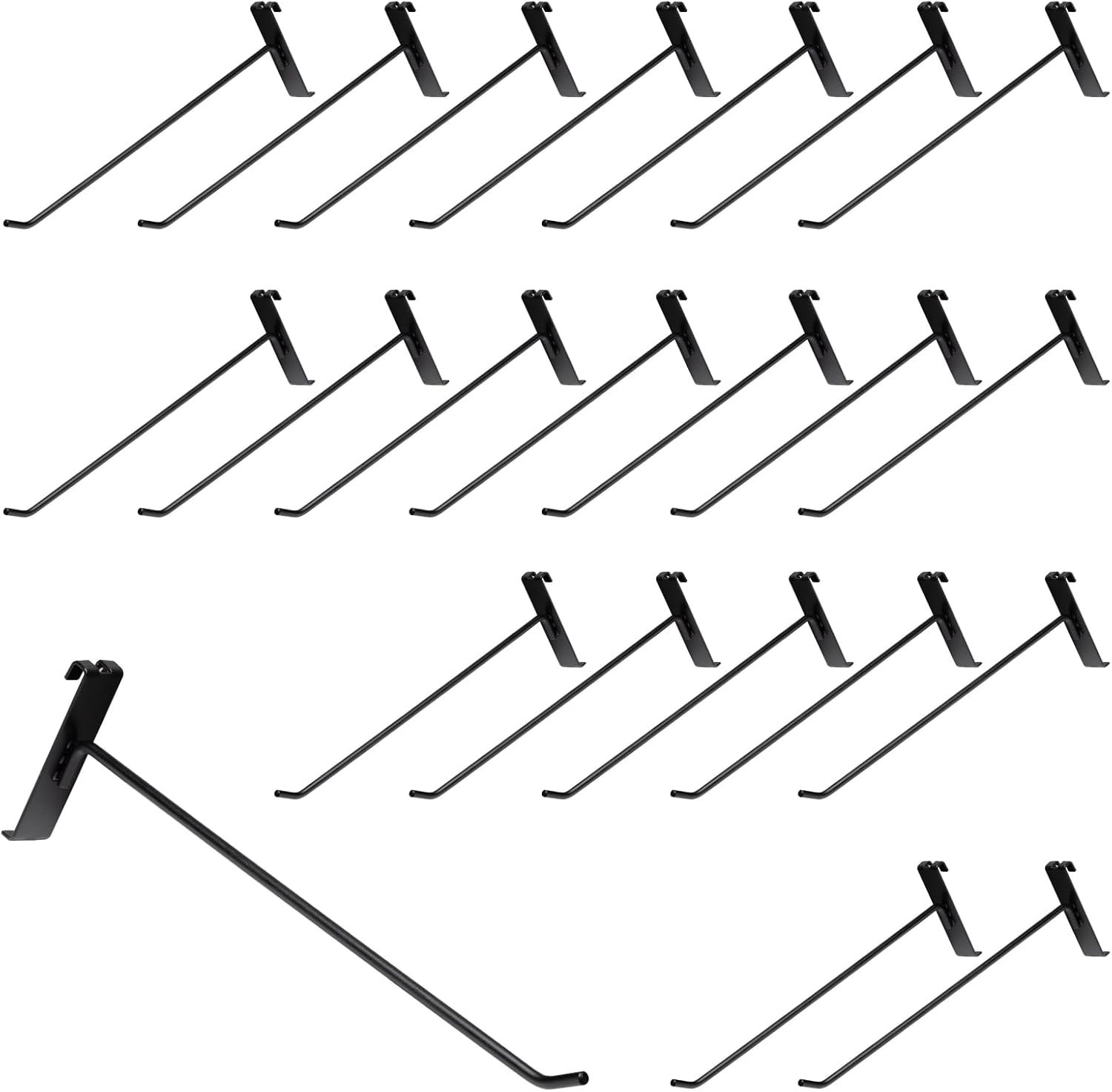 40 PCS 12 Inch Gridwall Hooks Grid Panel Hanging Display Retail Black