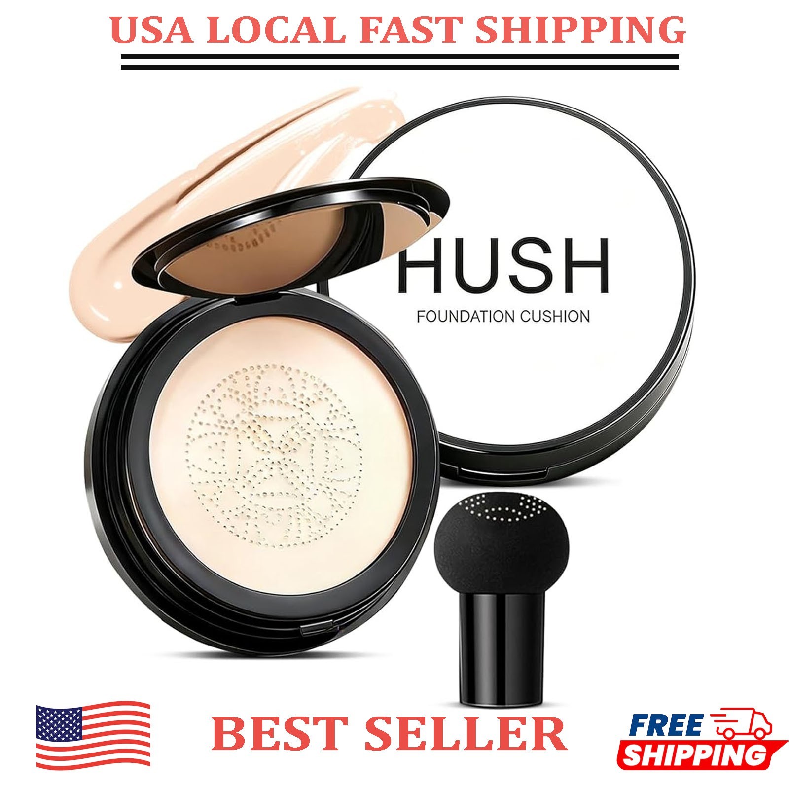 Hush Glow Foundation, Foundation for Older Women, Mushroom Head Air Cushion