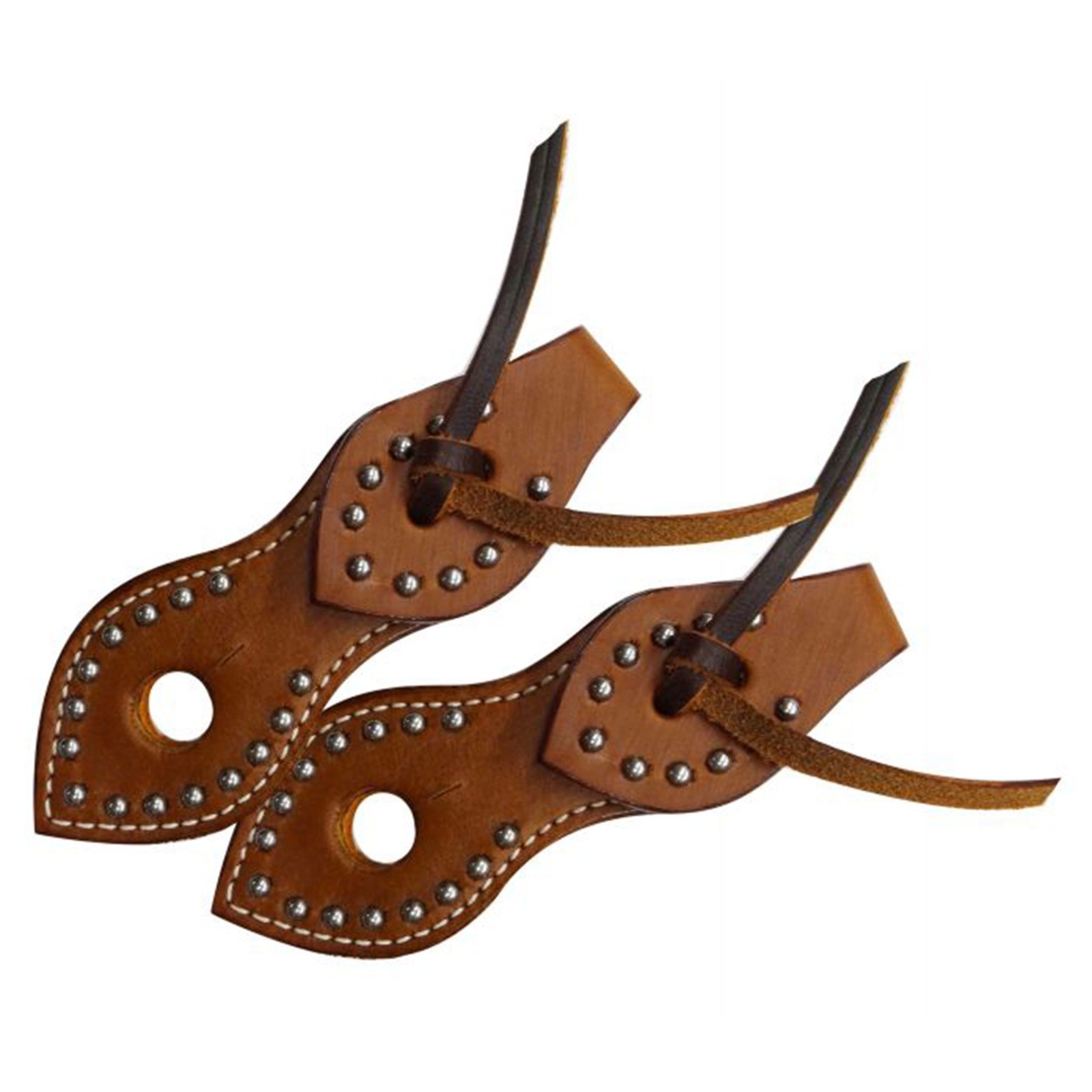 Western Horse Leather Slobber Straps with Silver Studs for your reins