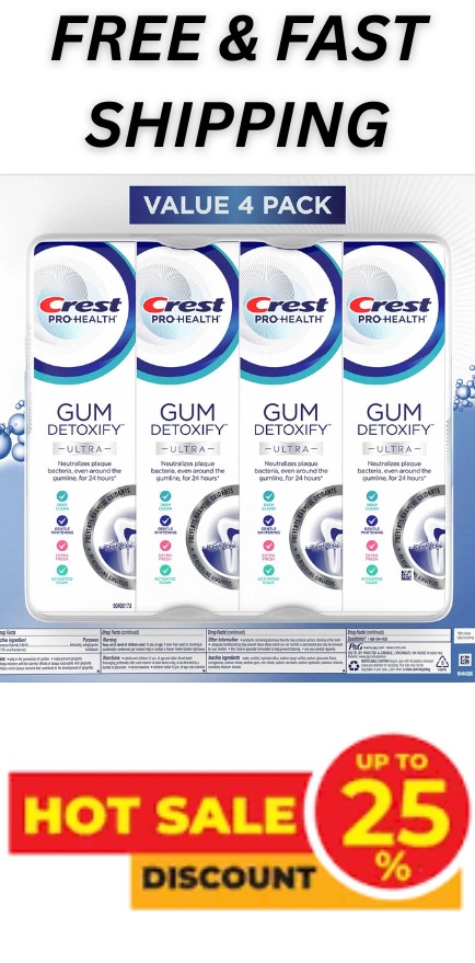 Crest Gum Detoxify Ultra Toothpaste, 4.7 oz., 4 pack  Clinically Proven