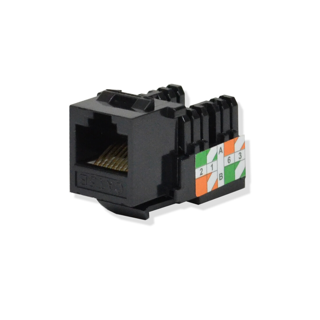 Keystone Jack Cat5e Black Network Ethernet 110 Punchdown 8P8C