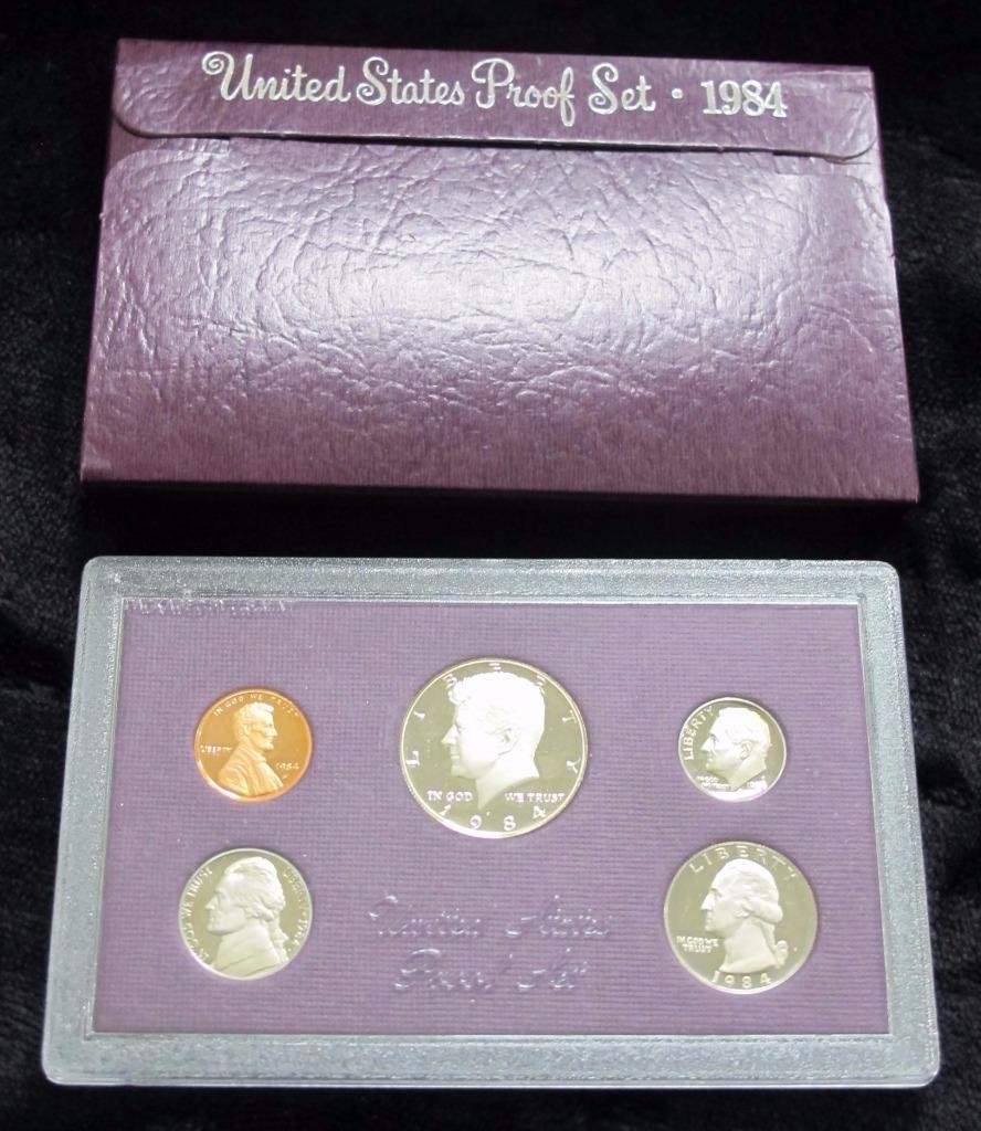 1984 Proof Set * 5 Coins * In Original Packaging * Great Birthday Gift!