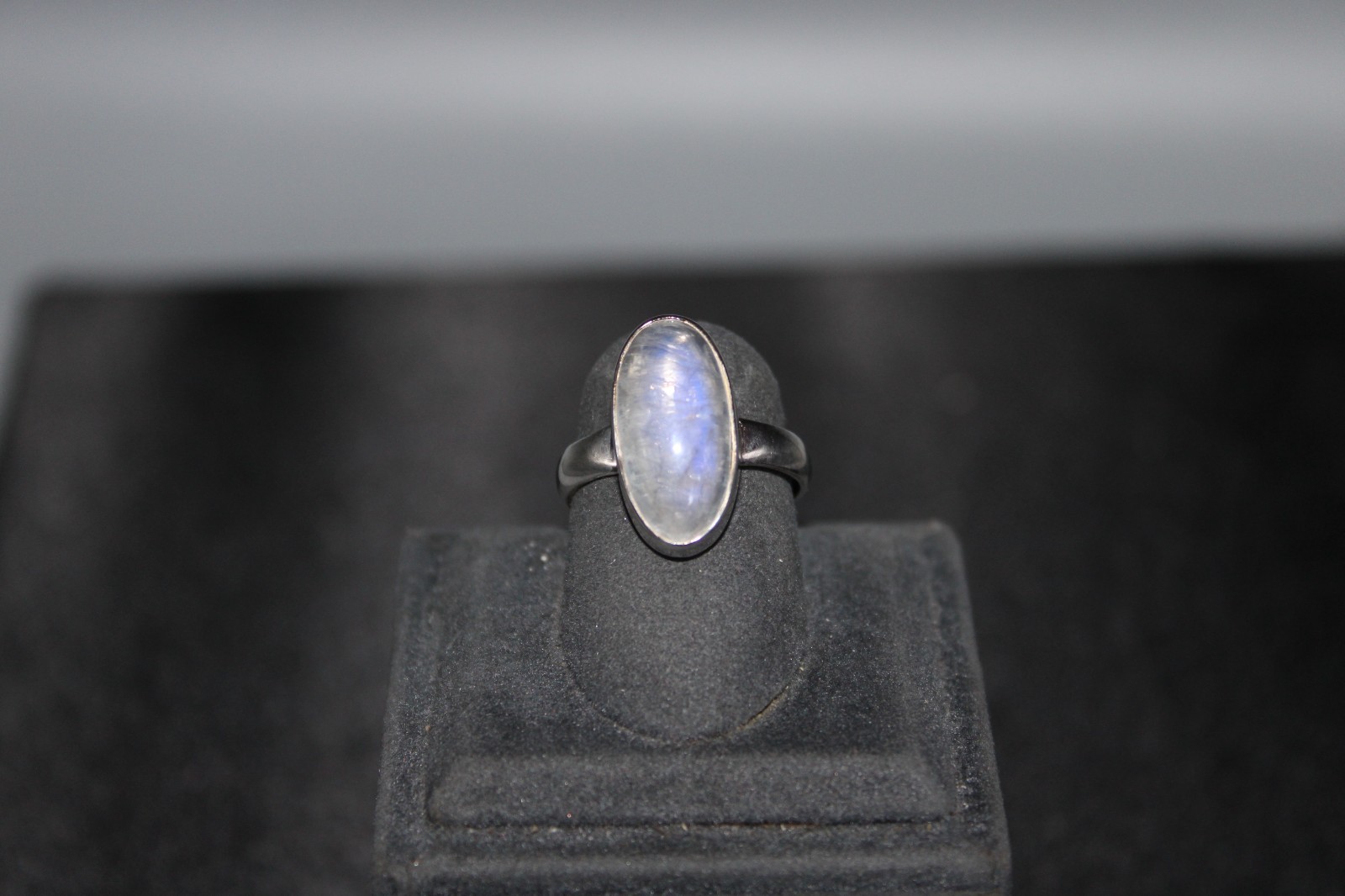 Rainbow Moonstone And Sterling Silver Ring Size 8