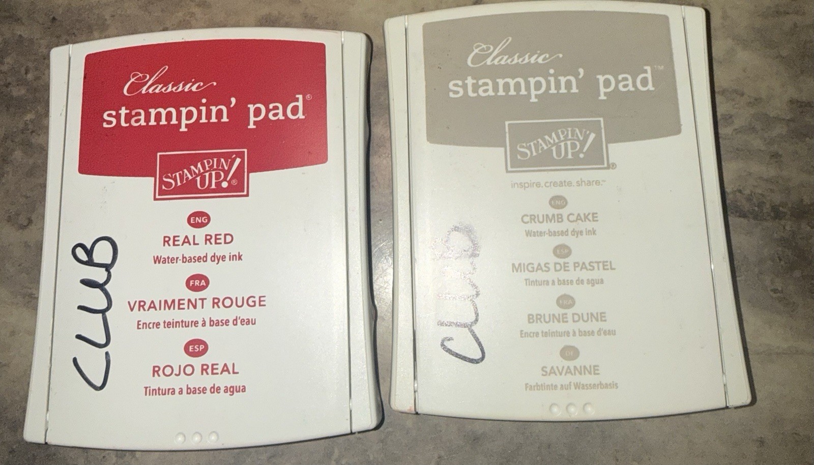 Stampin Up Ink Pad Lot Of 2.  Real Red , Crumb Cake