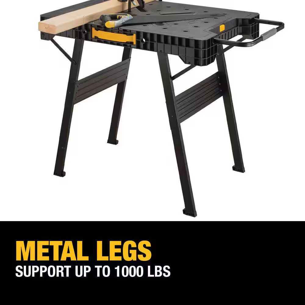 33 In. H Plastic Folding Portable Sawhorse Workbench