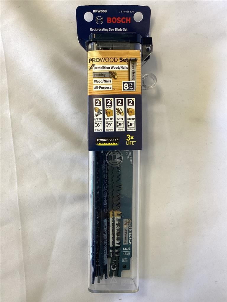 + BOSCH Reciprocating Saw Blade Set 6 In, 9 In L X 5, 5/8, 6/12 TPI RPW008 NEW
