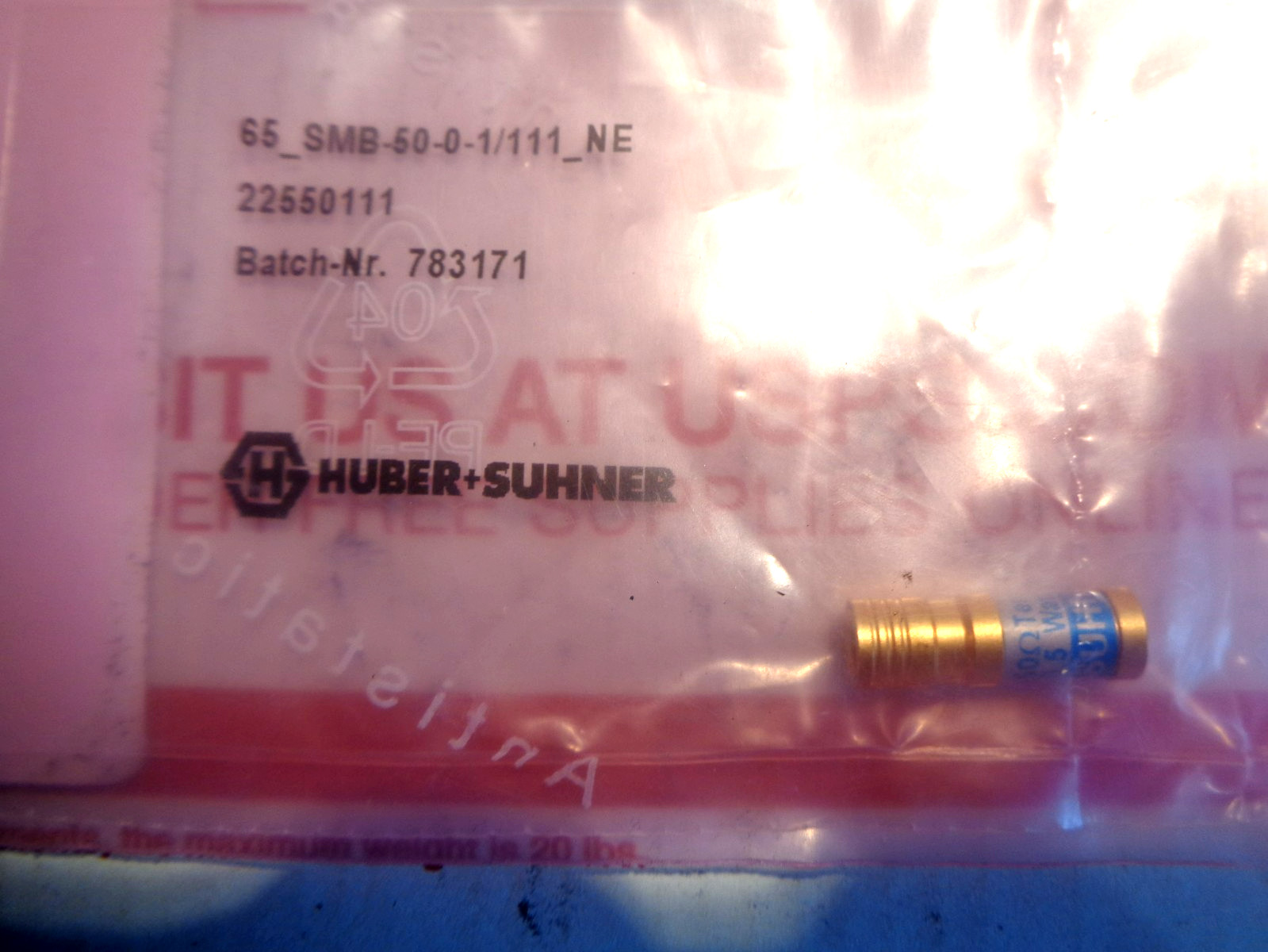 1 New Huber Suhner 65 SMB-50-0-1/111 Termination 4GHz .5W 50 ohm 1250-0676