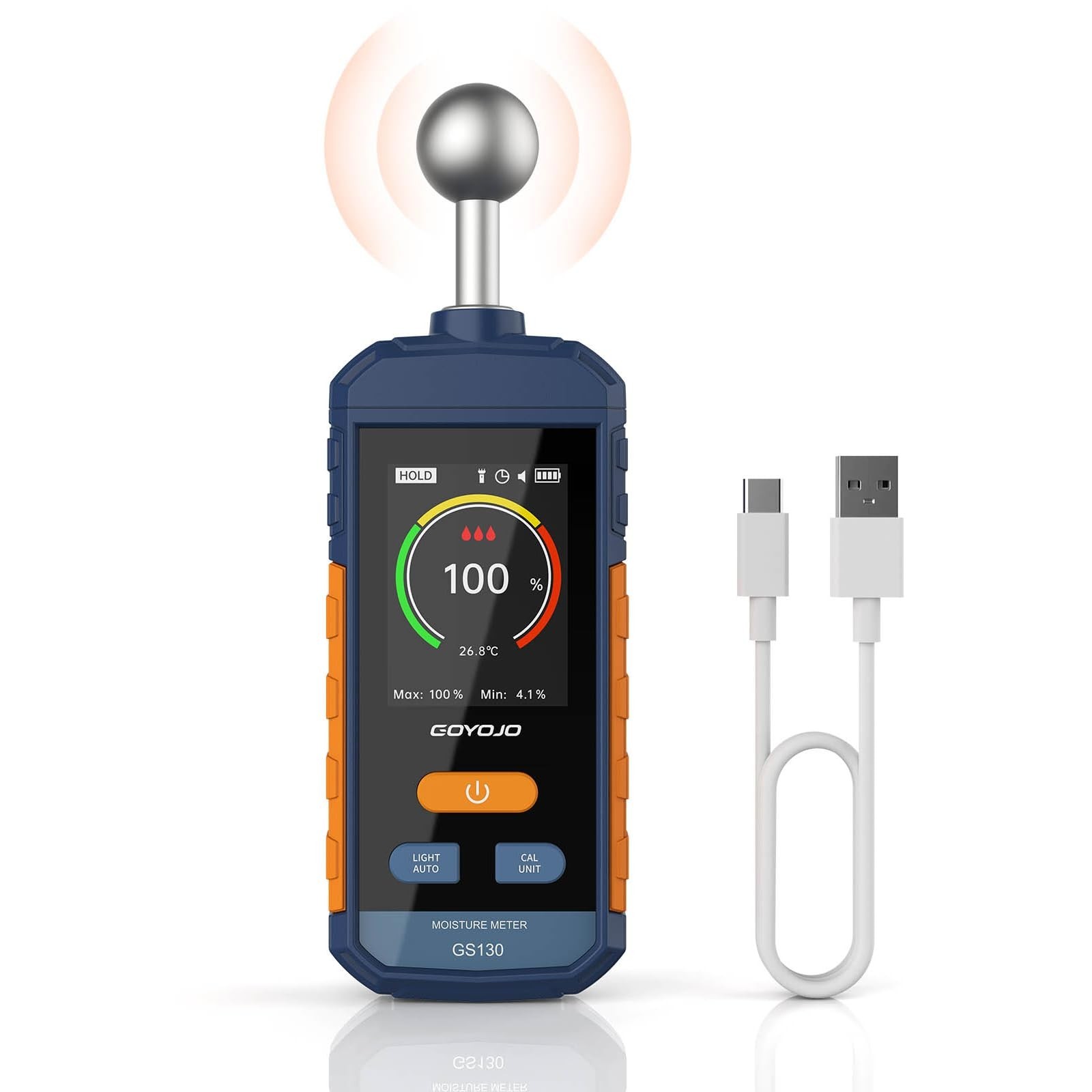 GOYOJO Pinless Moisture Meter Wood, Walls & Drywall Digital Moisture Meter