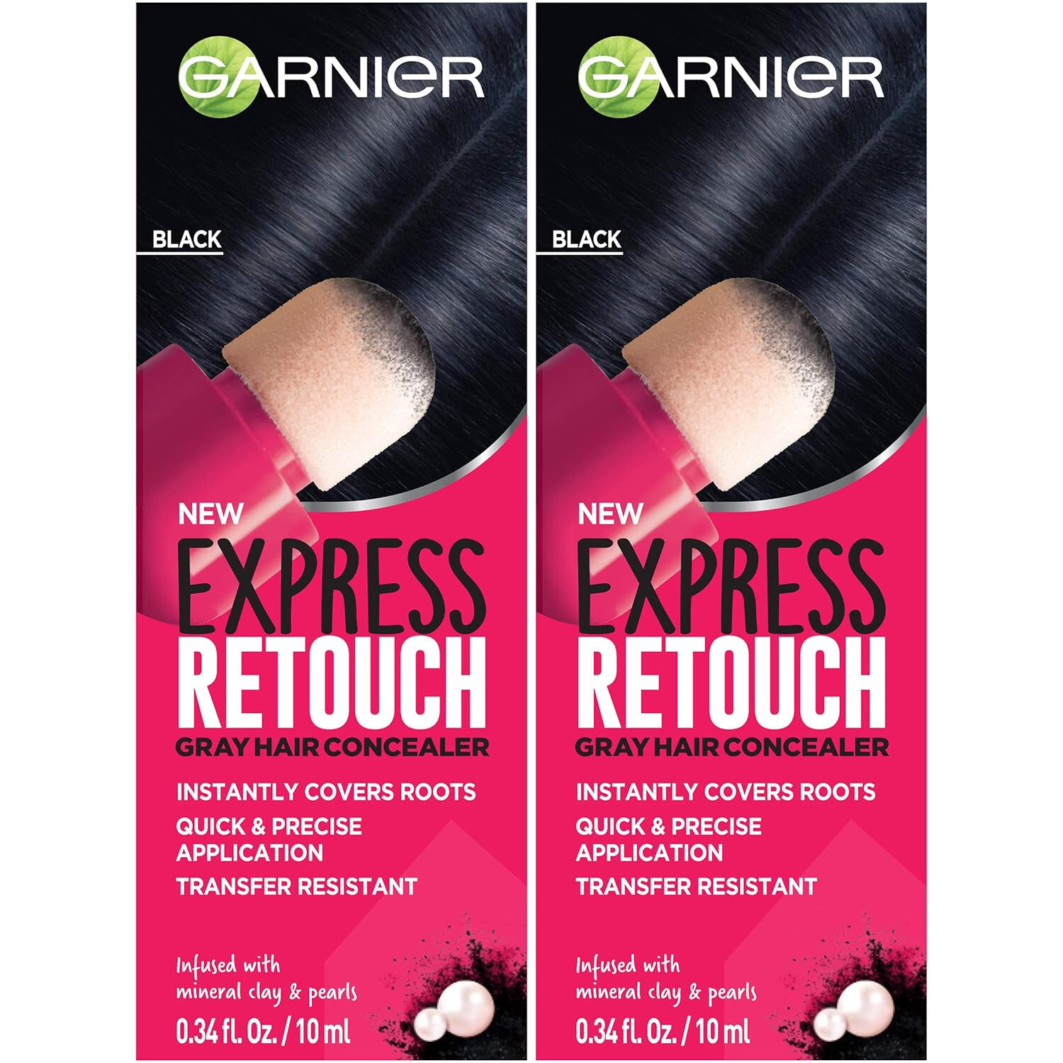 Pack of 2 Garnier Express Retouch Gray Hair Concealer, Black