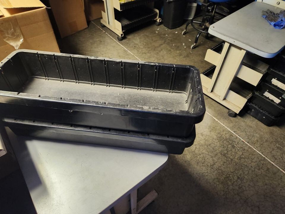 Plastic storage bin or tote 25 X 8 X 4.5