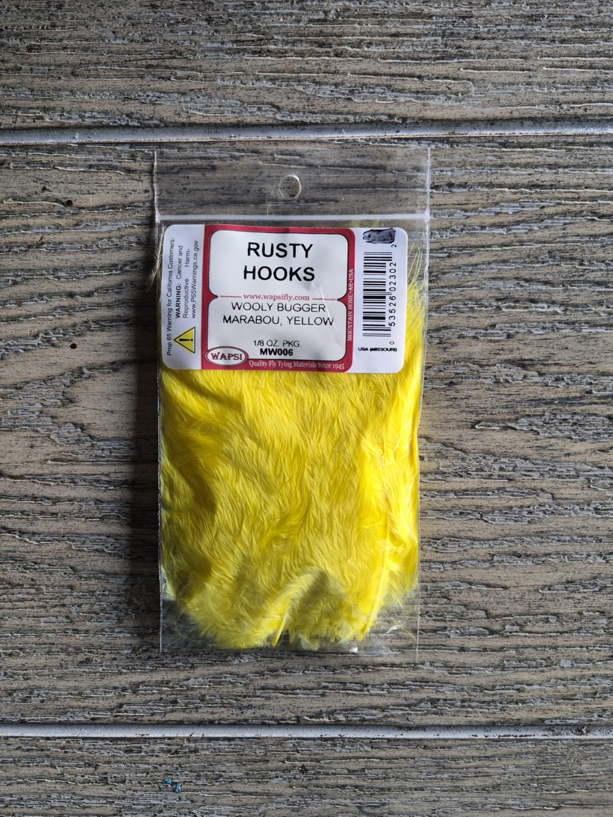 wapsi fly tying materials Wooly Bugger  Marabou Yellow.