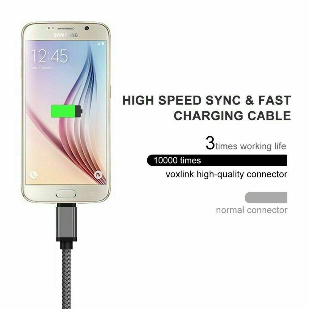 LOT Micro USB Fast Charger Data Sync Cable Braided Cord For Android 10FT
