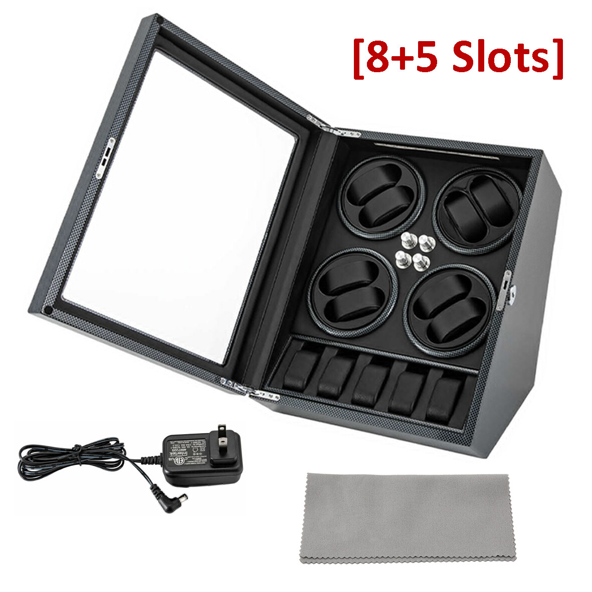 LED Light Automatic Watch Winder Box Display Storage Case 8+5 Watch Winder Box